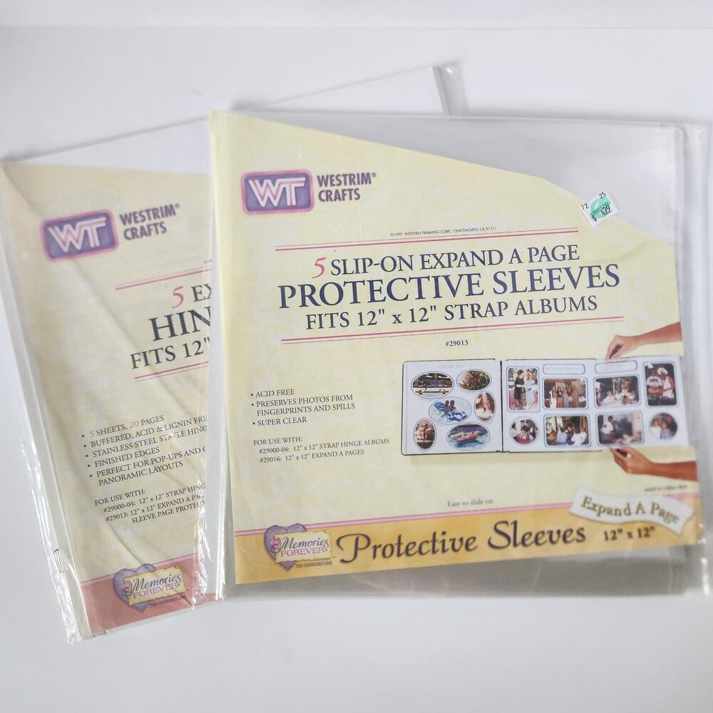 New! Westrim Crafts 5 Sheets 12" x 12" Refill Expand-A-Page + Sleeves Scrapbook